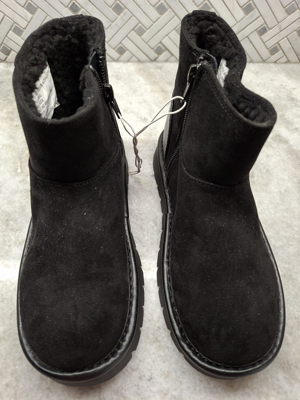 Target Kids Size 13 Black Suede W/Faux Fur- Winter Boots(S0170)